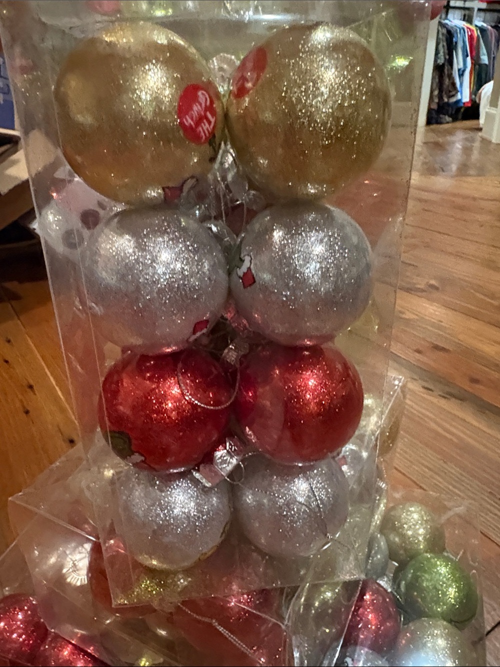 Holiday Grinch Ornament Set - Red, Green, Silver, Gold 4 packs of 24 - Picture 4 of 5